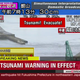Japanese television showed backwater rushing away from shore at Onahama Port. (Image: NHK News)
